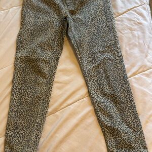 Zara Z1975 Leopard Print Skinny Jeans Women Stretch Denim Size 10